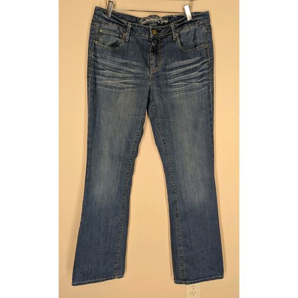 American Eagle True Boot Jeans Womens 12 Long Stretch Denim Medium Wash Mid-Rise - Picture 1 of 9
